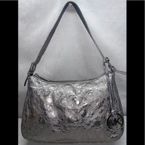 SOLD! Michael Kors Metallic Silver Leather Bag